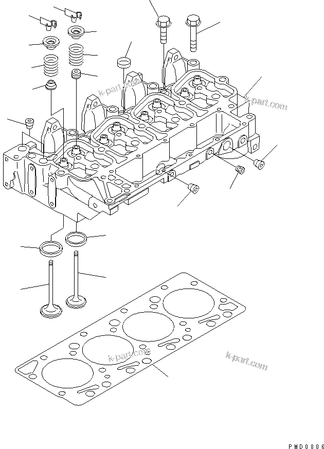 Parts diagram: CYLINDER HEAD(#26200163-26238878) — S4D102E-1E-2Z S/N 26200163-UP