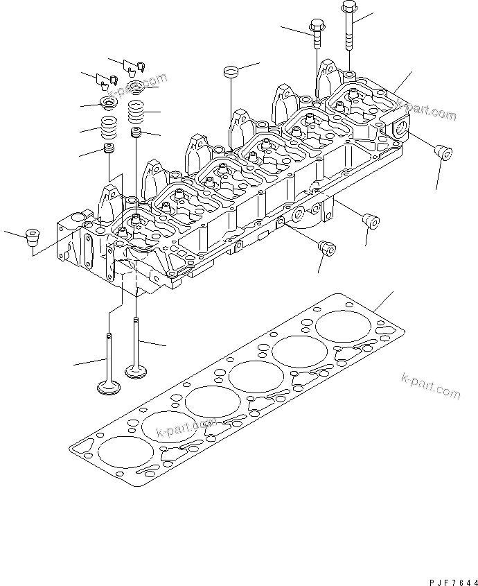 Parts diagram: CYLINDER HEAD — S6D102E-2LL-FW S/N 26318973-UP (FD50/60/70-8)