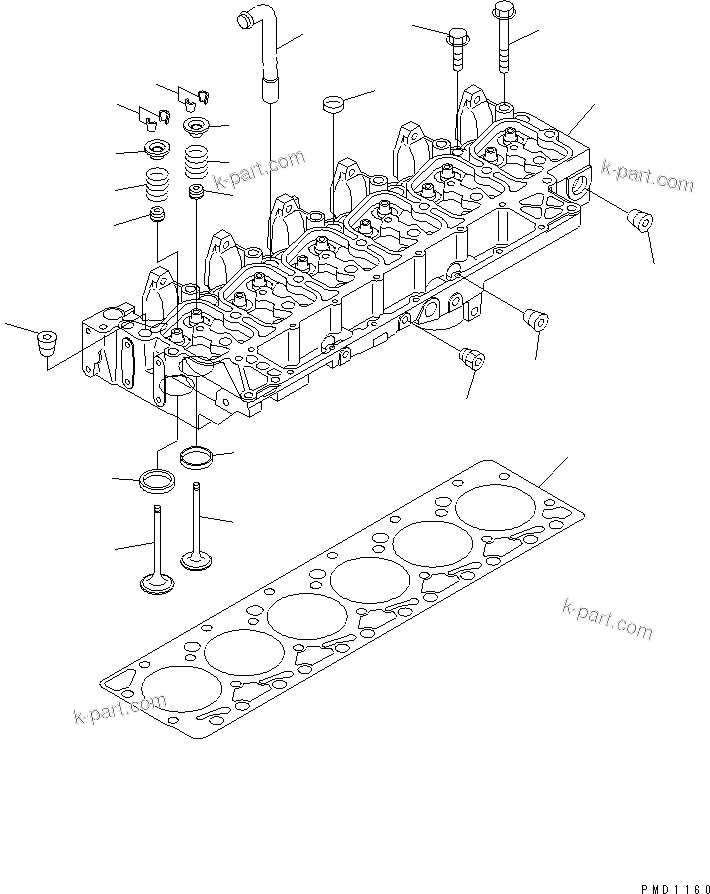 Parts diagram: CYLINDER HEAD(#26200467-26253953) — SA6D102E-1B-7 S/N 26200163-UP
