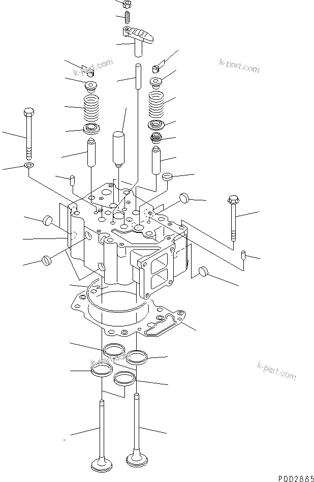 Parts diagram: CYLINDER HEAD — SA6D125-1HH S/N 10001-UP