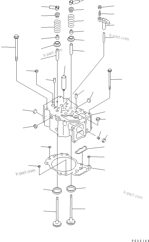 Parts diagram: CYLINDER HEAD(#60721-67603) — SA6D125E-2C-H7 S/N 60721-UP