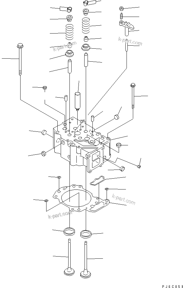 Parts diagram: CYLINDER HEAD — SA6D125E-3C-7A S/N 310001-UP