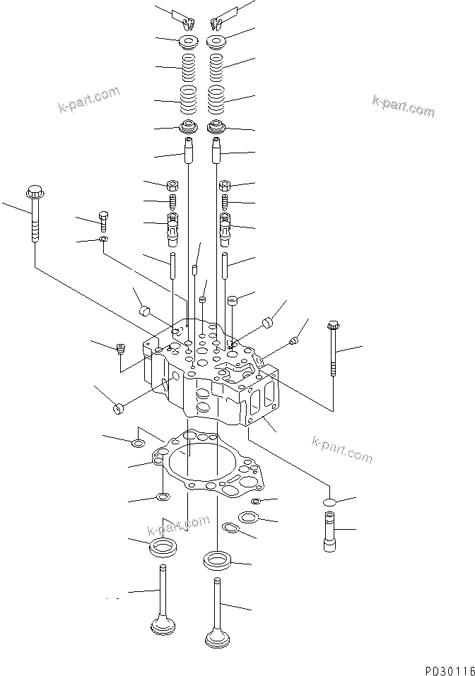 Parts diagram: CYLINDER HEAD(#17739-19929) — SA6D140-1EE S/N 17739-UP