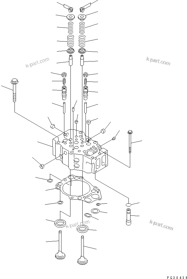 Parts diagram: CYLINDER HEAD — SA6D140-A-1T S/N 12599-UP