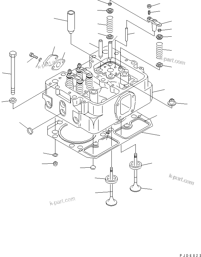 Parts diagram: CYLINDER HEAD — SA6D155-4A-35 S/N 20338-UP