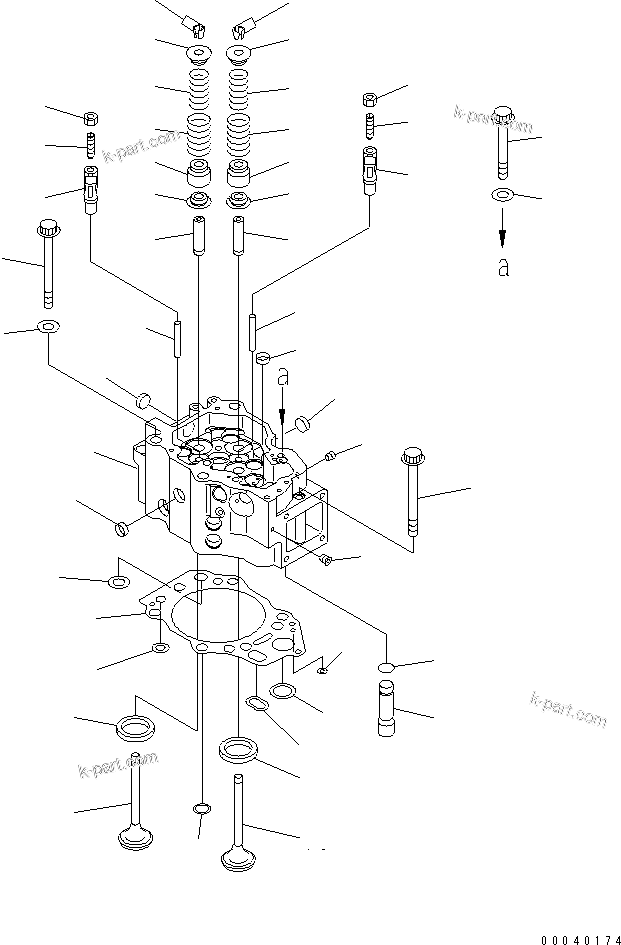 Parts diagram: CYLINDER HEAD — SAA12V140E-3C-02 S/N 500001-UP