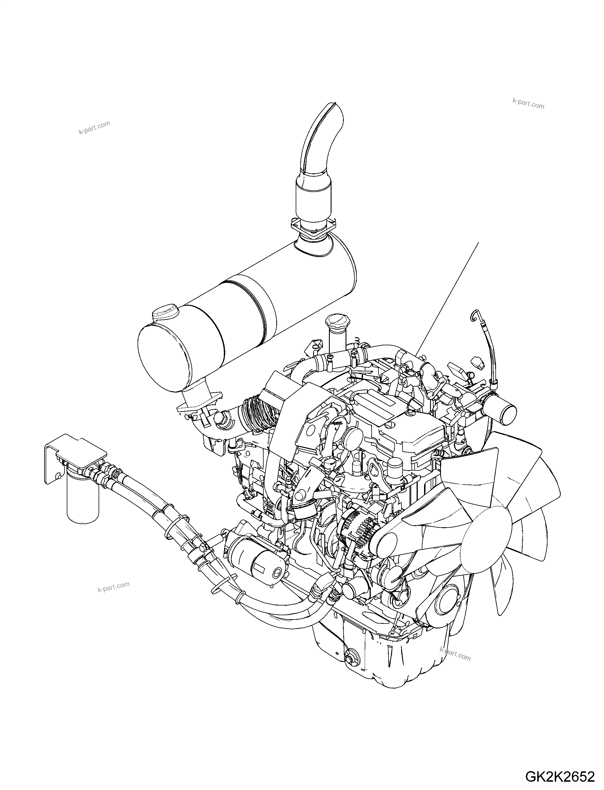 Parts diagram: Engine Assembly — SAA4D107E-2B S/N 22129898-UP (For PW160-10)