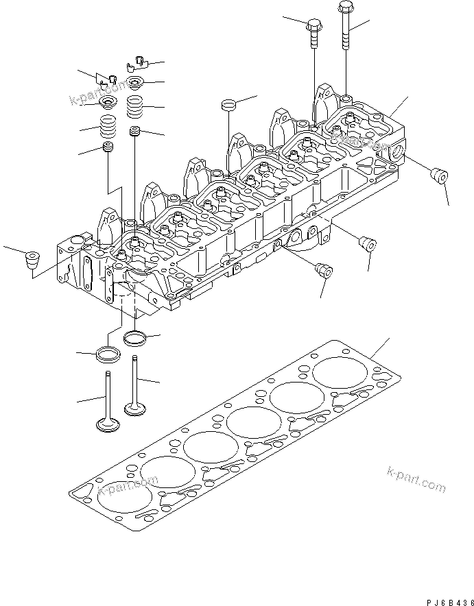 Parts diagram: CYLINDER HEAD — SAA6D102E-2CC-8 S/N 26274903-UP