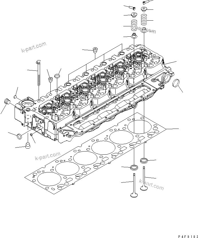 Parts diagram: CYLINDER HEAD — SAA6D107E-1 S/N 26512512-UP