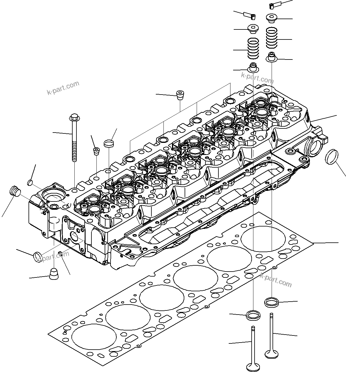 Parts diagram: Cylinder Head — SAA6D107E-1E S/N 21711506-UP (For PC290LC/NLC-8)