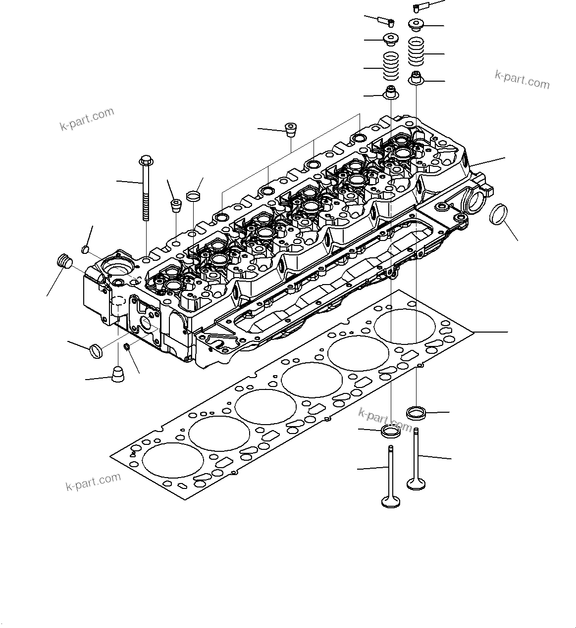 Parts diagram: Cylinder Head (#36662610-) — SAA6D107F-1 S/N 36662610-UP (For PC210FLC-10M0)