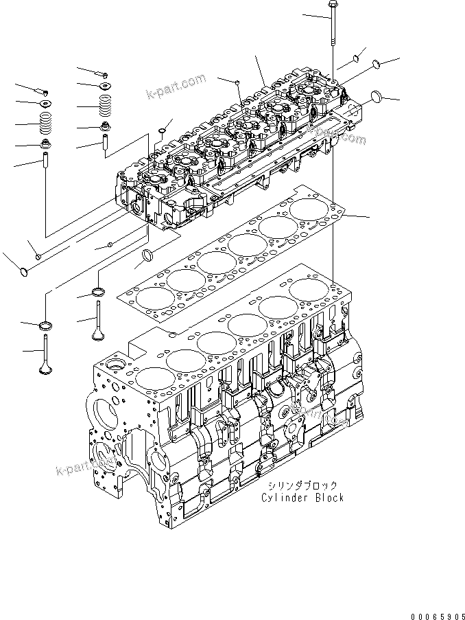 Parts diagram: CYLINDER HEAD — SAA6D114E-3A S/N .-UP