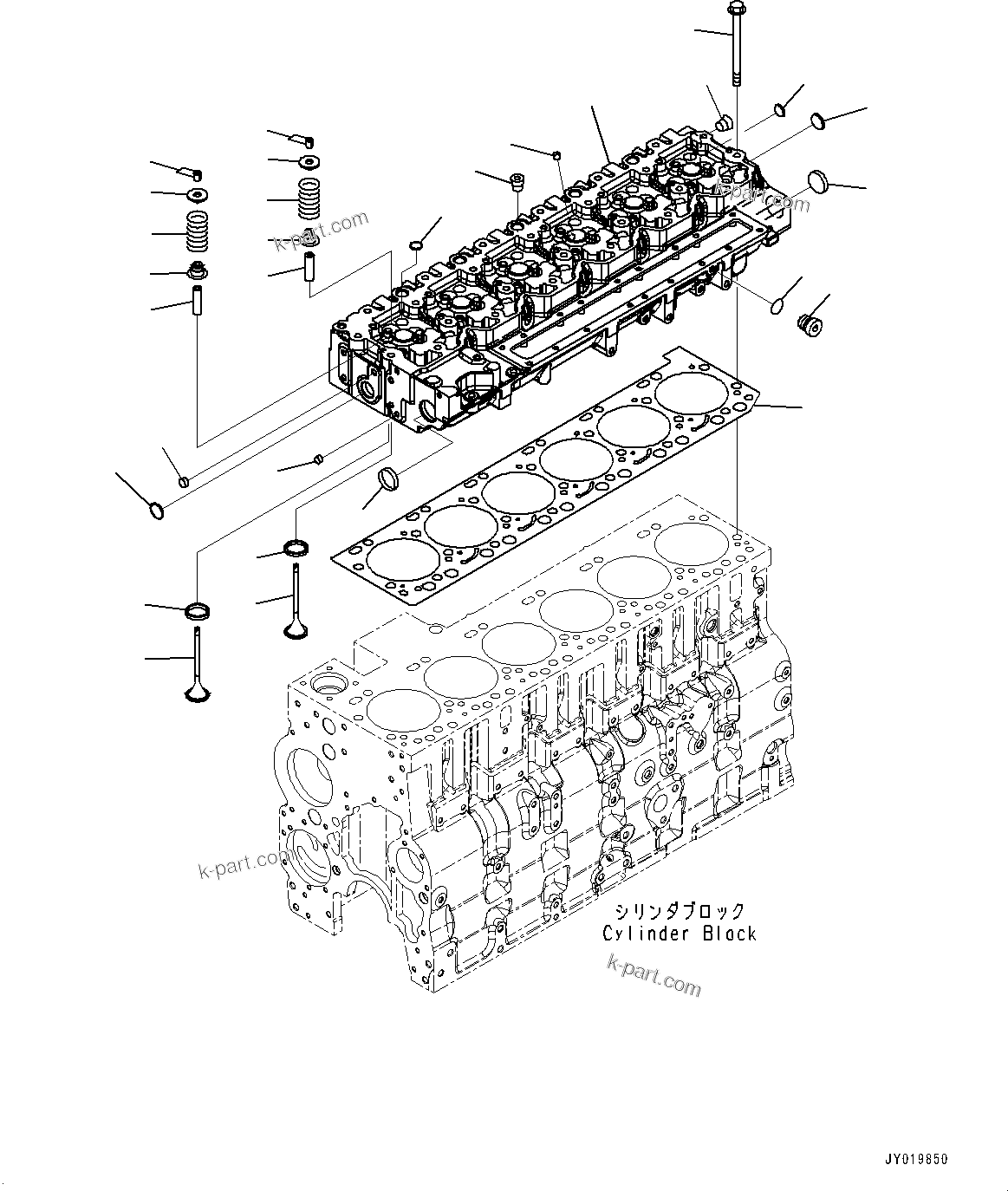 Parts diagram: Cylinder Head (#26900001-) — SAA6D114E-5B S/N 26900001-UP (For D65EX-17/D65PX-17/D65WX-17)