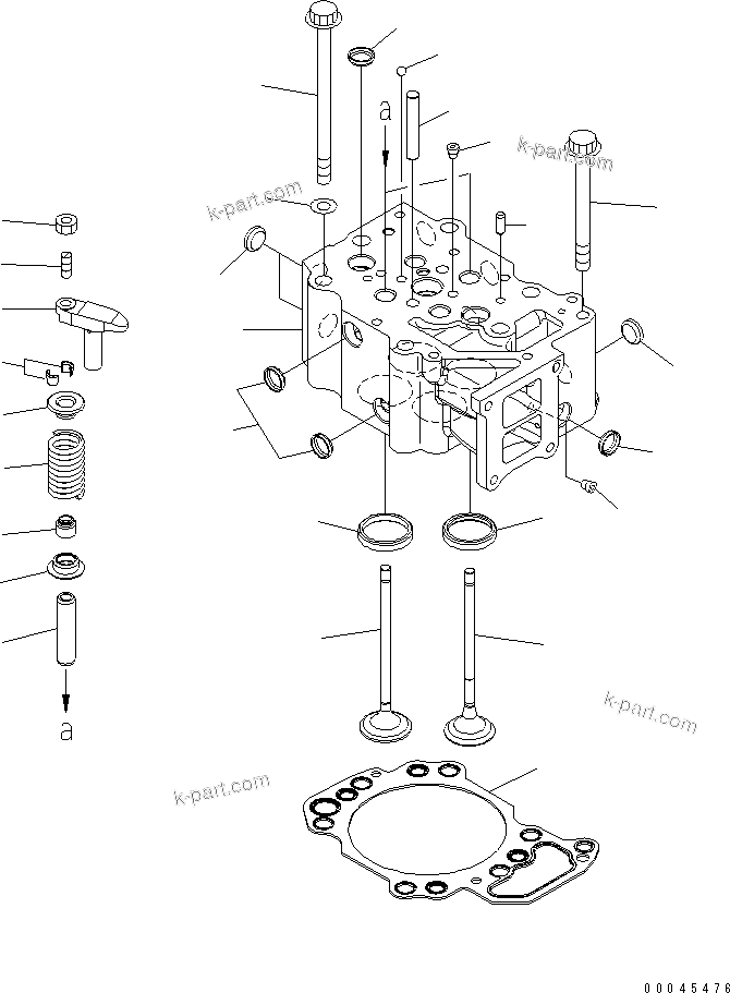 Parts diagram: CYLINDER HEAD — SAA6D125E-5F S/N 560001-UP