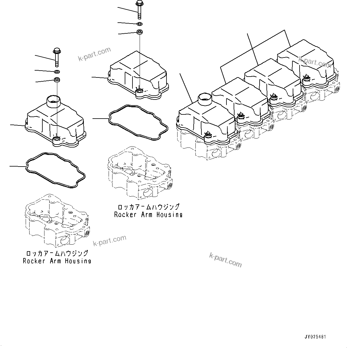 Parts diagram: Head Cover (#760004-) — SAA6D125E-6B S/N 760004-UP (For HM300-3)
