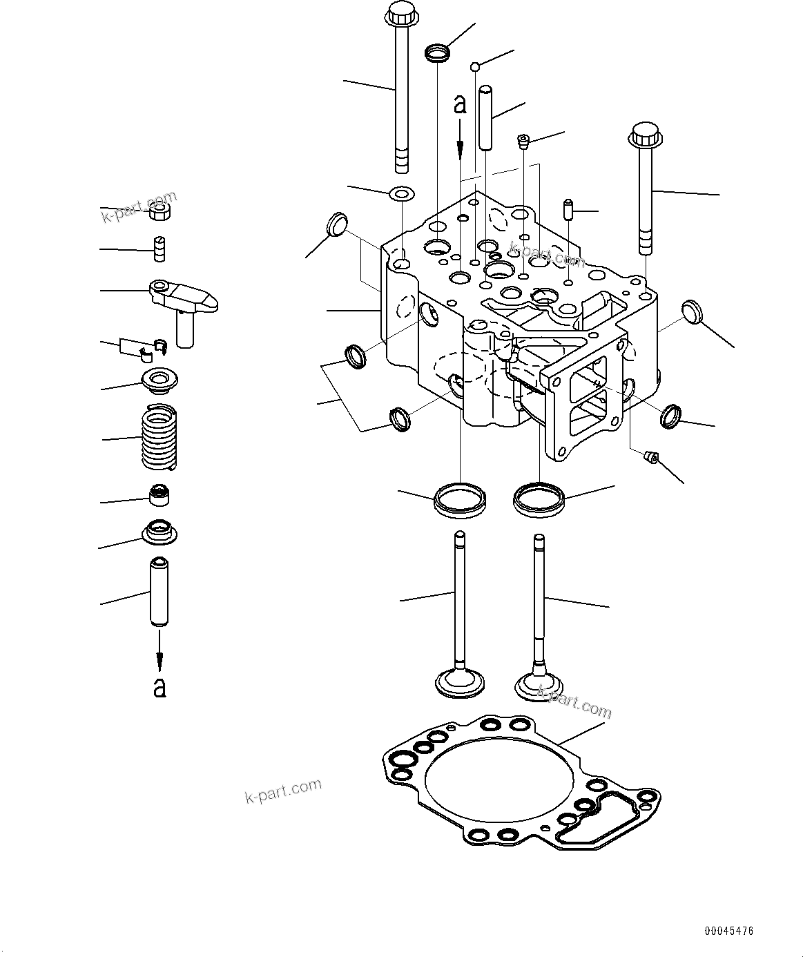 Parts diagram: Head Cover (#860032-) — SAA6D125E-7B S/N 860032-UP (For HM300-5)