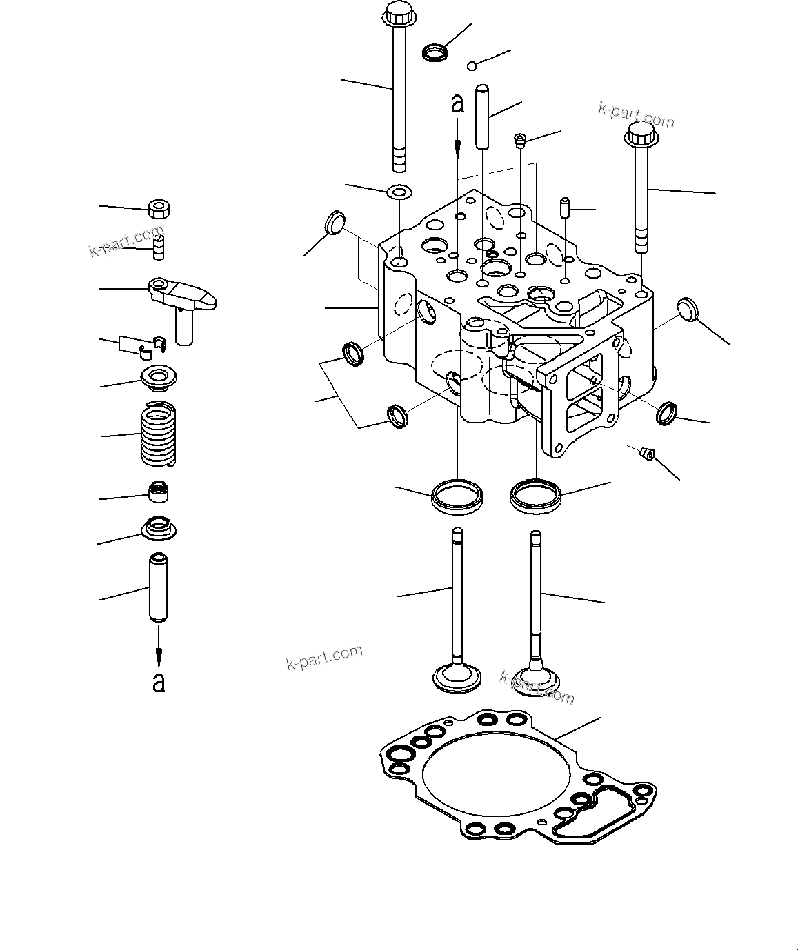 Parts diagram: Cylinder Head, (#863458-) — SAA6D125E-7E S/N 576434-UP (For WA480-8)
