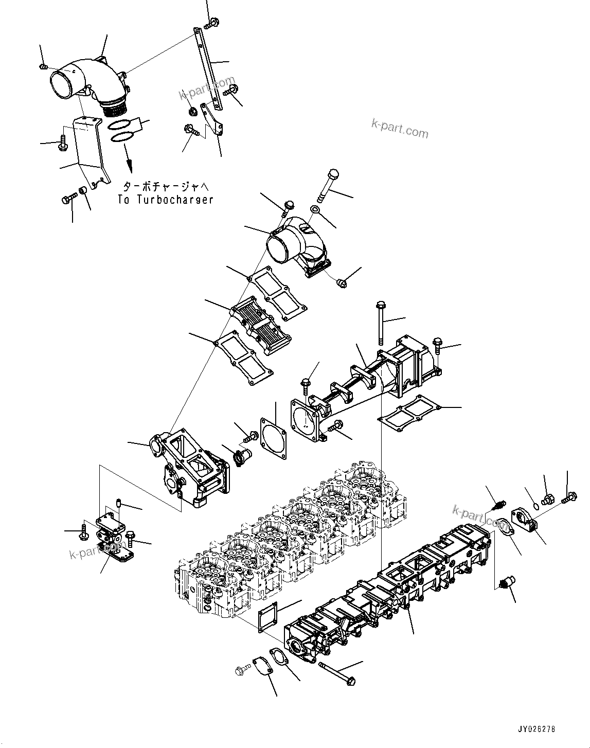 Parts diagram: Air Intake Manifold and Connection (#535838-) — SAA6D140E-5A S/N 535838-UP (For WA500-6)