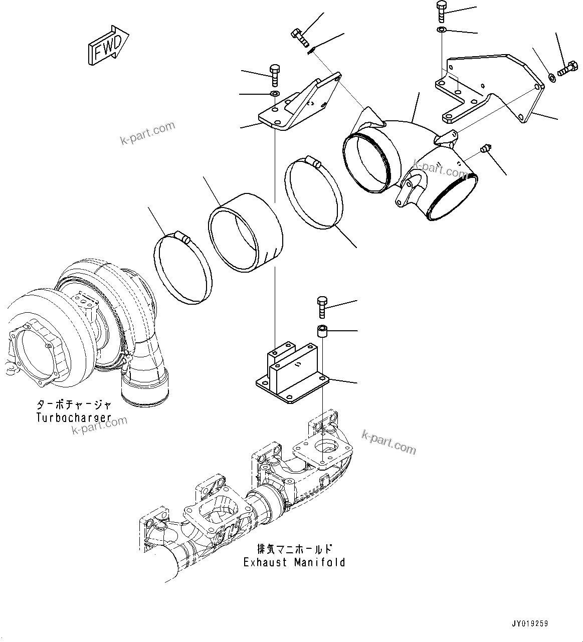 Parts diagram: Air Connection (#632170-) — SAA6D140E-5RB S/N 632001-UP (For PC600-8R1/PC600LC-8R1/PC700LC-8R)
