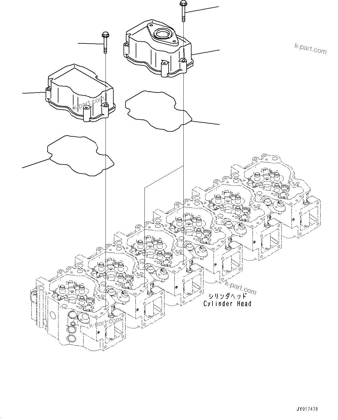 Parts diagram: Head Cover (#730001-) — SAA6D140E-6A S/N 730001-UP (For HM400-3)