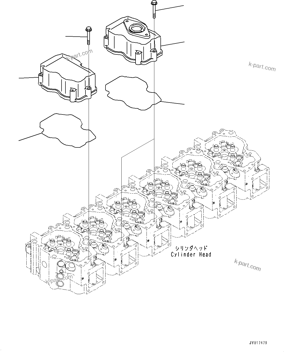 Parts diagram: Head Cover (#730004-) — SAA6D140E-6B S/N 730004-UP (For D155AX-7)