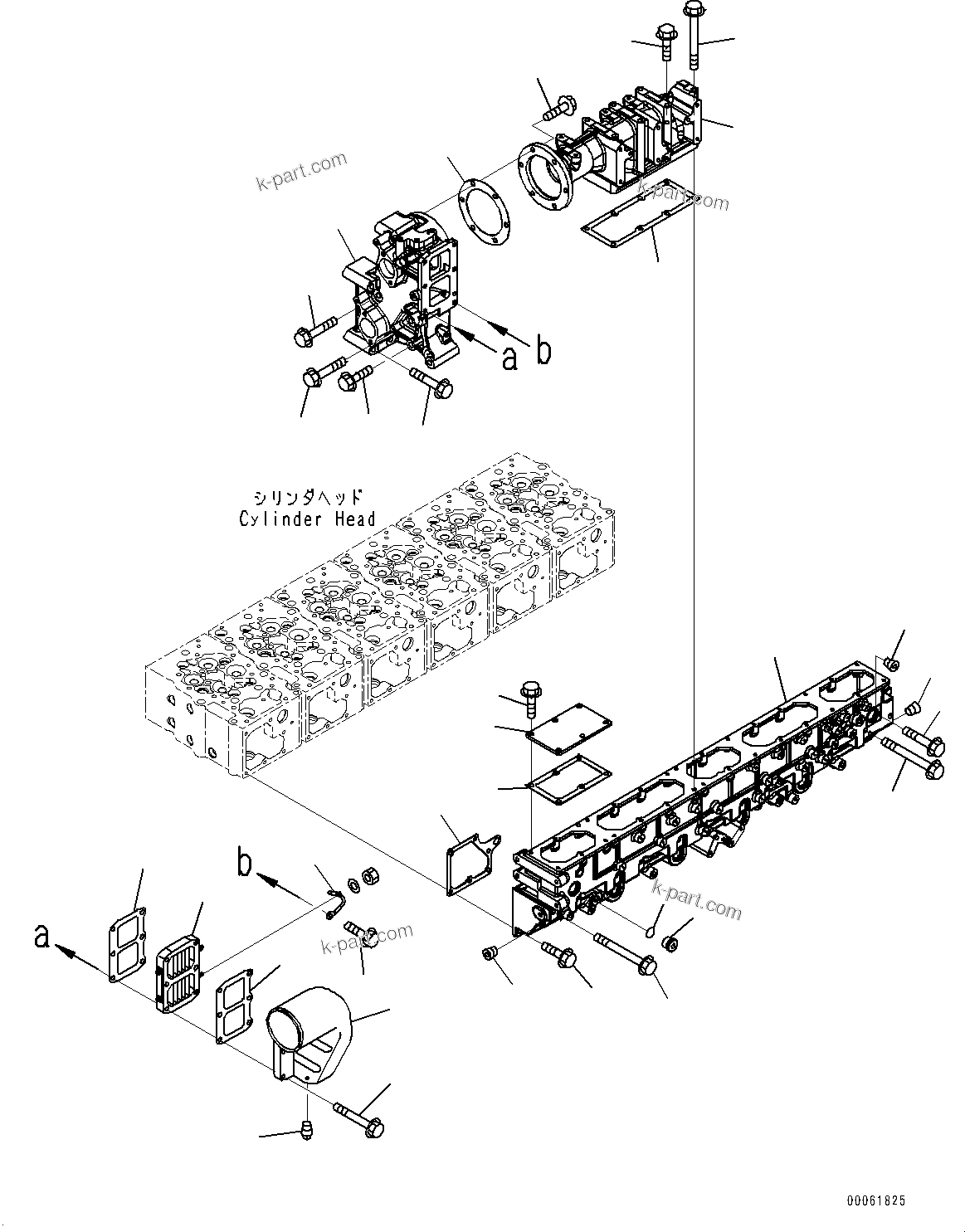 Parts diagram: Air Intake Unit, Air Intake Manifold and Connection (#610512-) — SAA6D170E-5AR S/N 610512-UP (For WA600-6R/WD600-6R)
