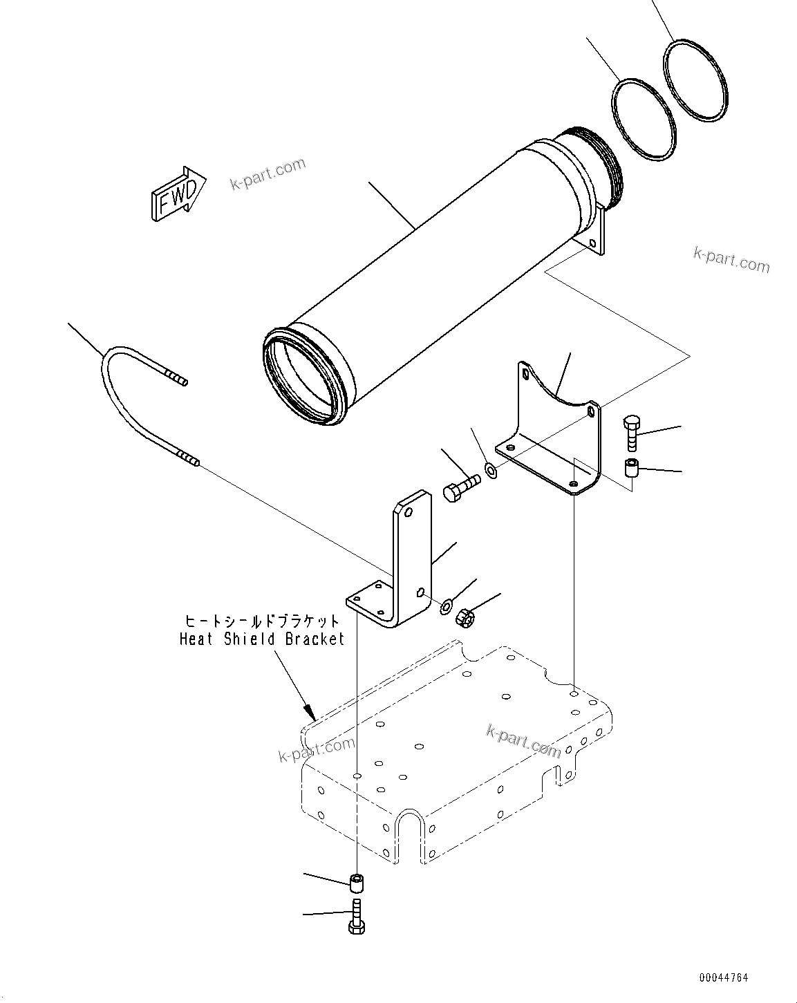 Parts diagram: Exhaust Tube Mounting (#511668-513087) — SAA6D170E-5B S/N 511668-UP (For HD465-7E0/HD605-7E0)