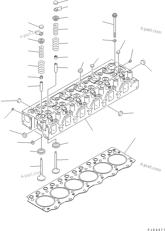 Parts diagram: CYLINDER HEAD(#165687-) — SAA6D95LE-1C S/N 150915-UP