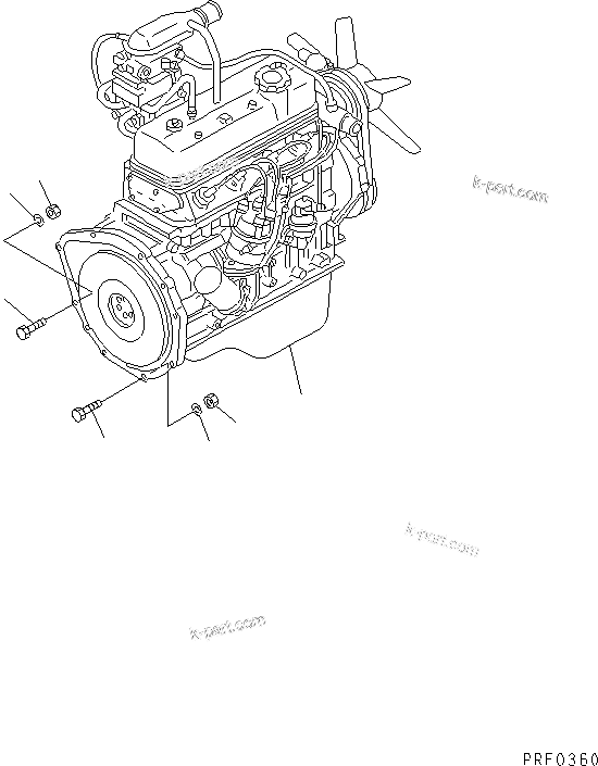 Parts diagram: ENGINE UNIT AND POWER TRAIN RELATED PARTS (FOR 5K ENGINE)(#30001-30100) — SG07L-3 S/N 30001-UP