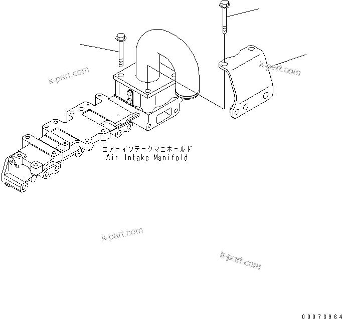 Parts diagram: AIR INTAKE CONNECTOR MOUNTING — WA100M-6 S/N H60051 - Up