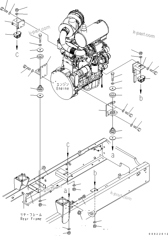 Parts diagram: ENGINE MOUNT — WA150-5-SS S/N 65001-UP