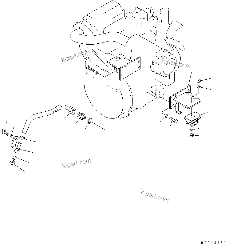 Parts diagram: ENGINE MOUNTING PARTS — WA30-5-CN S/N 26001-UP