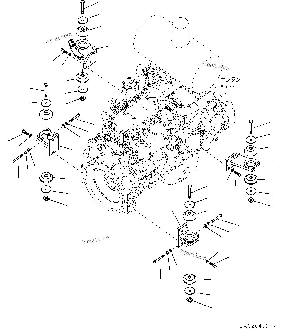Parts diagram: Engine Mounting (#70452-) — WA320PZ-6 S/N 70452-UP