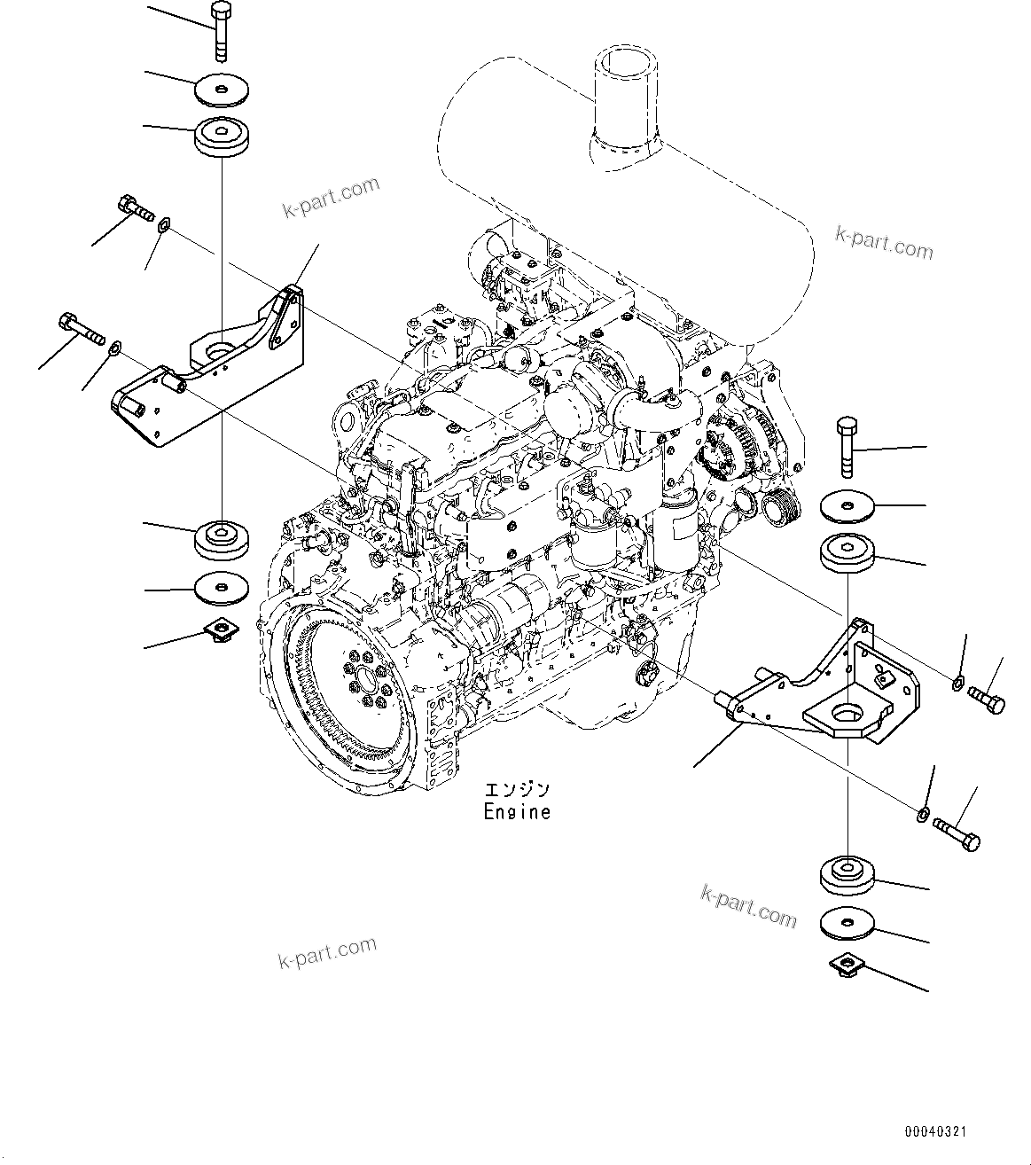 Parts diagram: Engine Mounting (#66847-) — WA380Z-6 S/N 66847-UP
