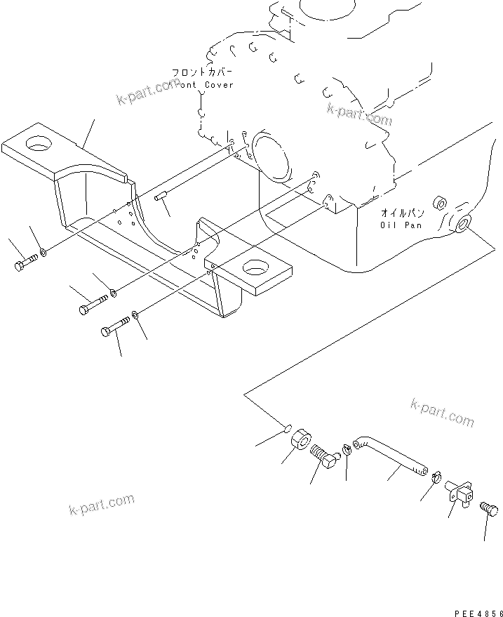Parts diagram: ENGINE (MOUNTING AND OIL PAN DRAIN) — WA450-3-H S/N 63001-UP