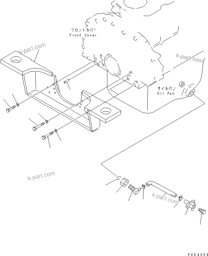 Parts diagram: ENGINE (MOUNTING AND OIL PAN DRAIN) — WA450L-3 S/N 53001-UP (For North America)