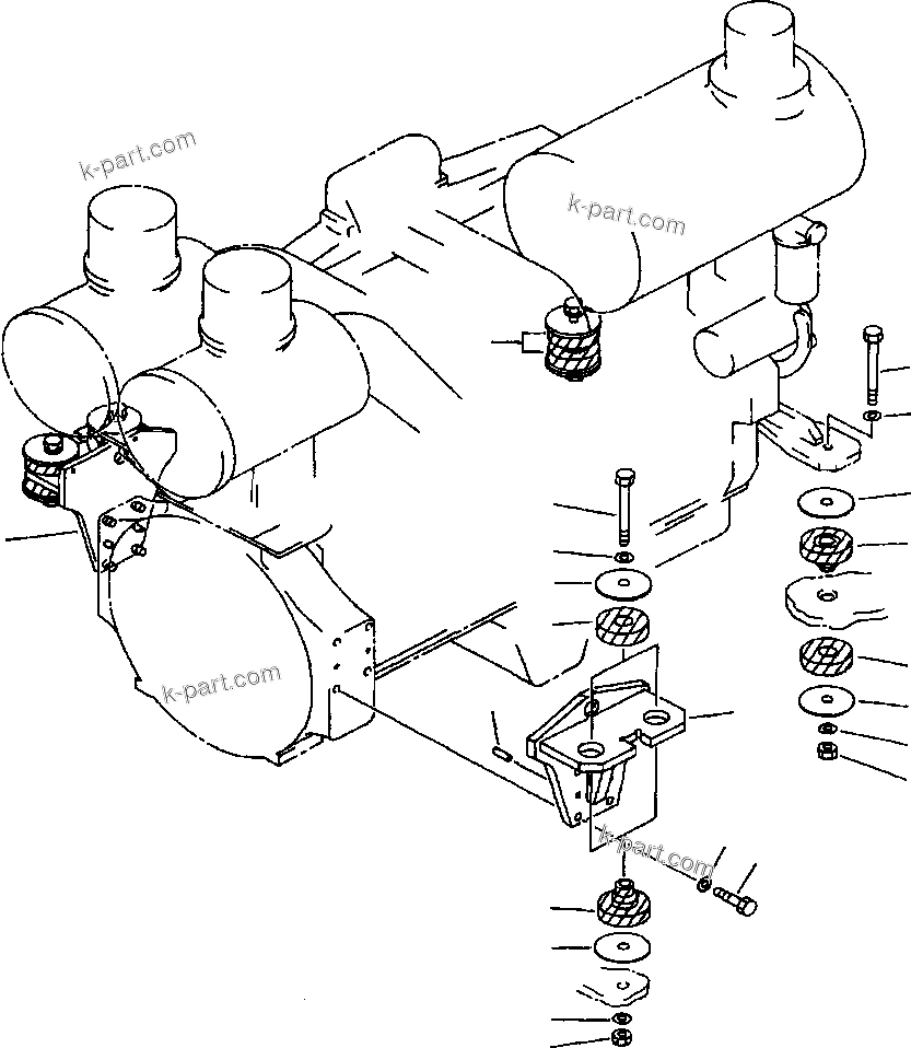 Parts diagram: ENGINE MOUNTING PARTS — WA700-1L S/N A20001-UP