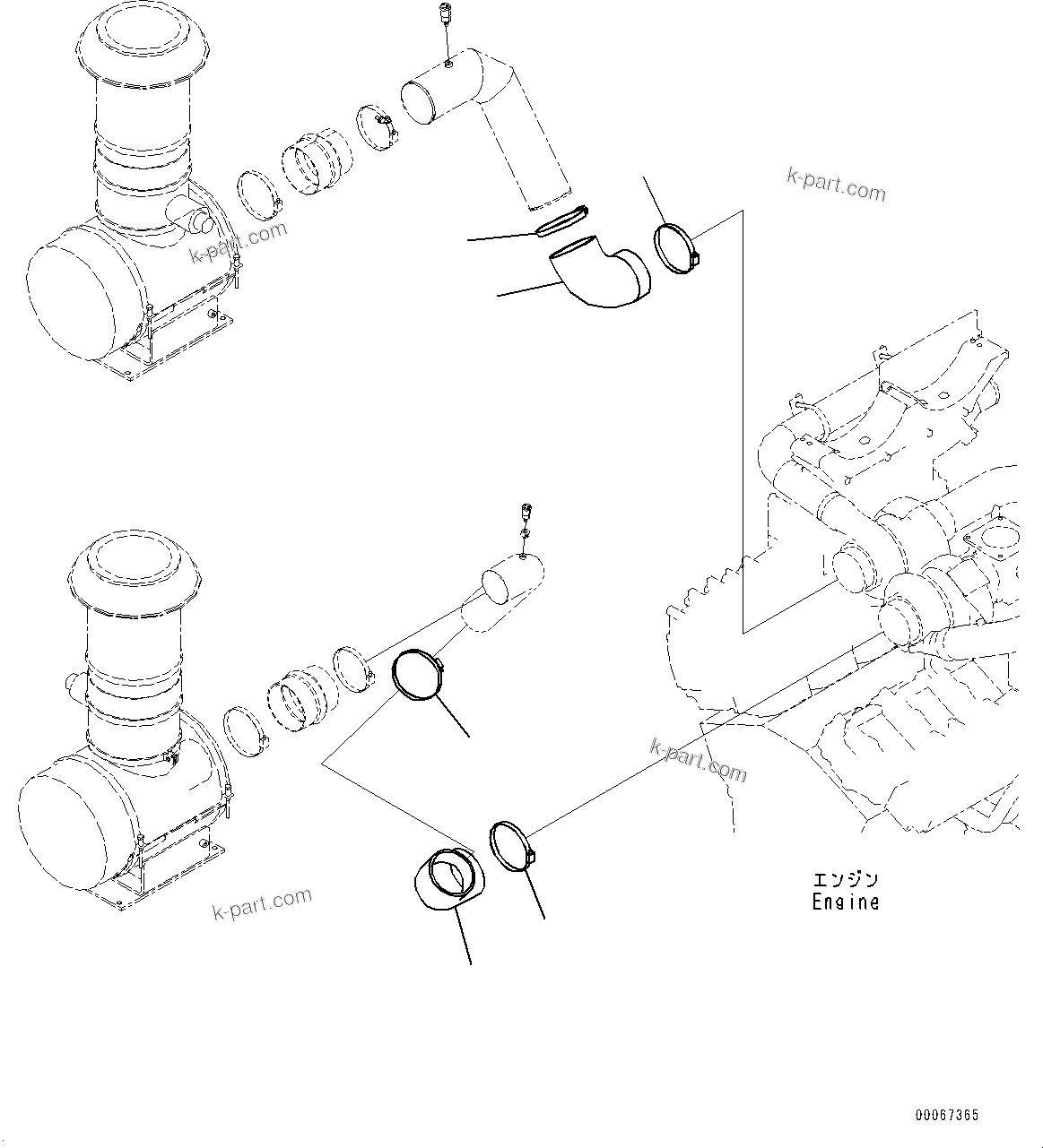 Parts diagram: Engine Accessory, Air Cleaner Related Parts (#60078-) — WA900-3E0 S/N 60078-UP