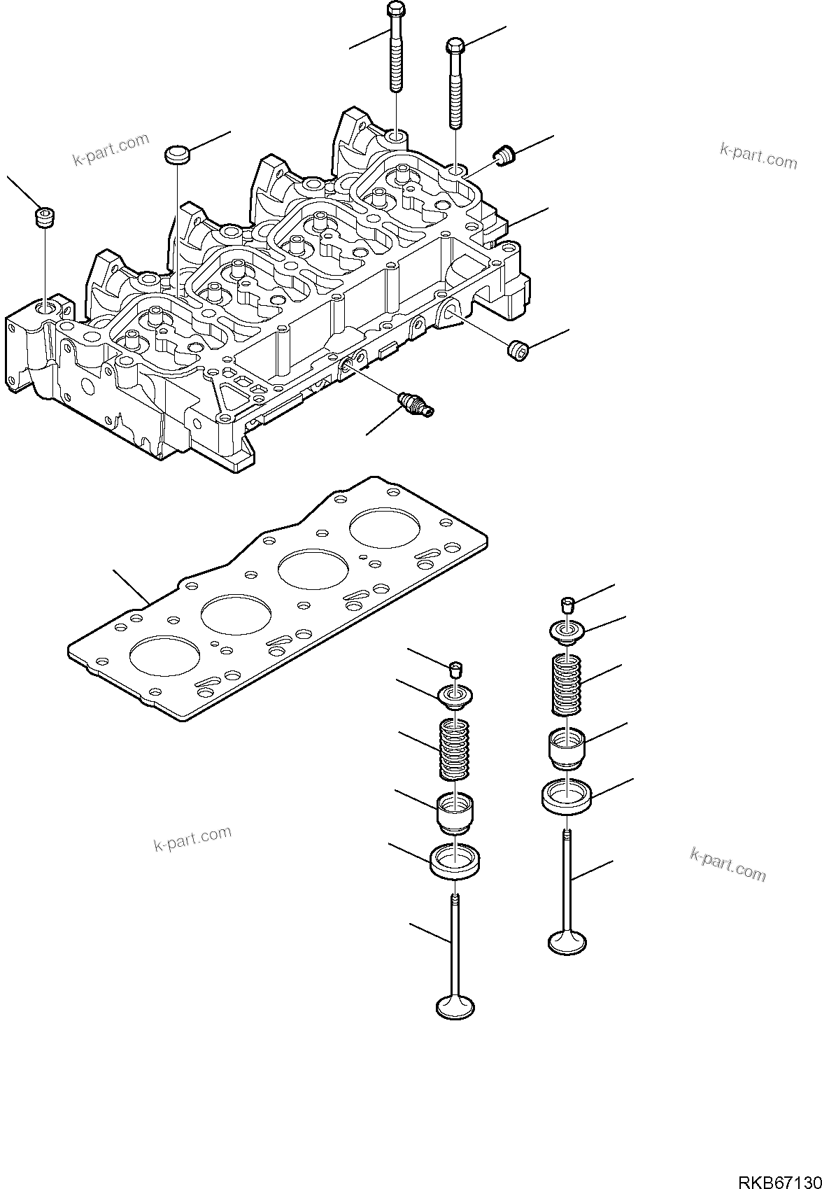 Parts diagram: CYLINDER HEAD (1/2) — WB93R-5E0 S/N F60003- UP