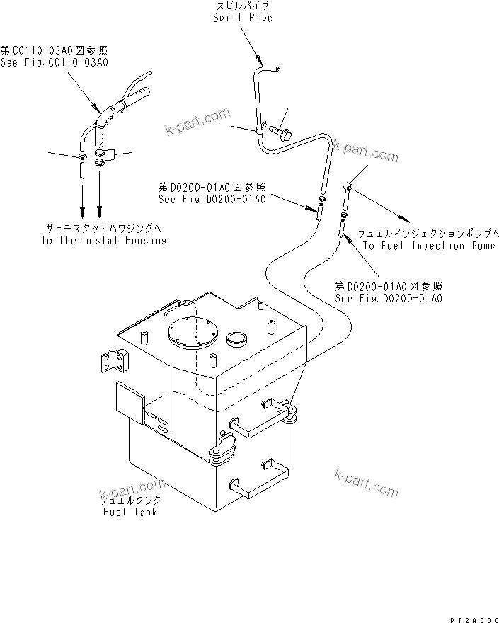 Parts diagram: ENGINE (HOSE PARTS) — WF450-3 S/N 54001-UP