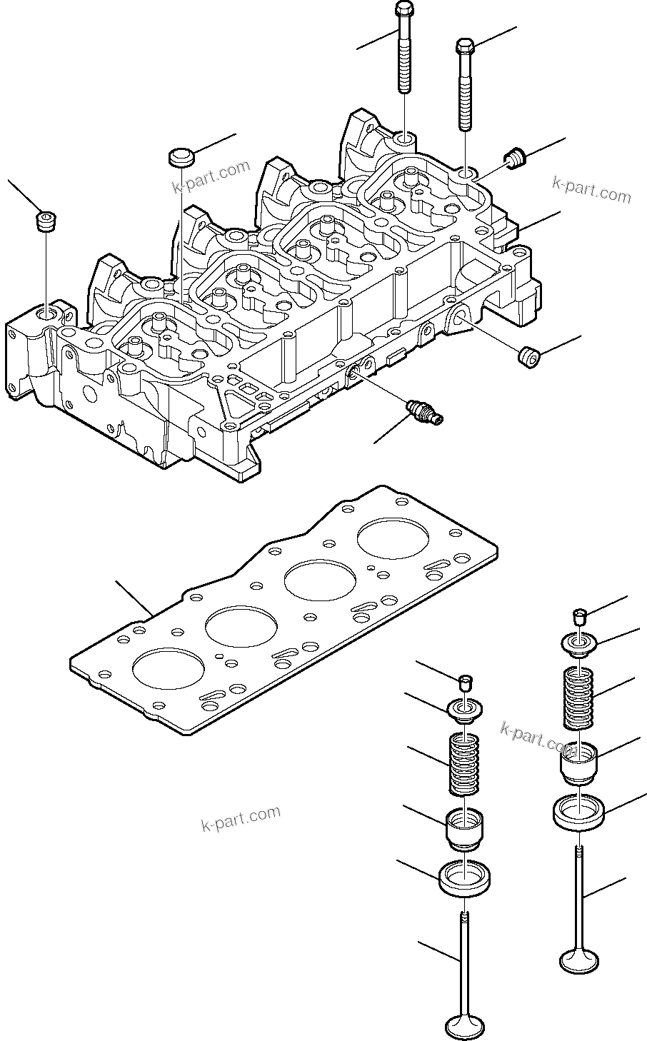 Parts diagram: CYLINDER HEAD (1/2) — WH609-1E0 WH613-1E0 S/N 395F61003-Up