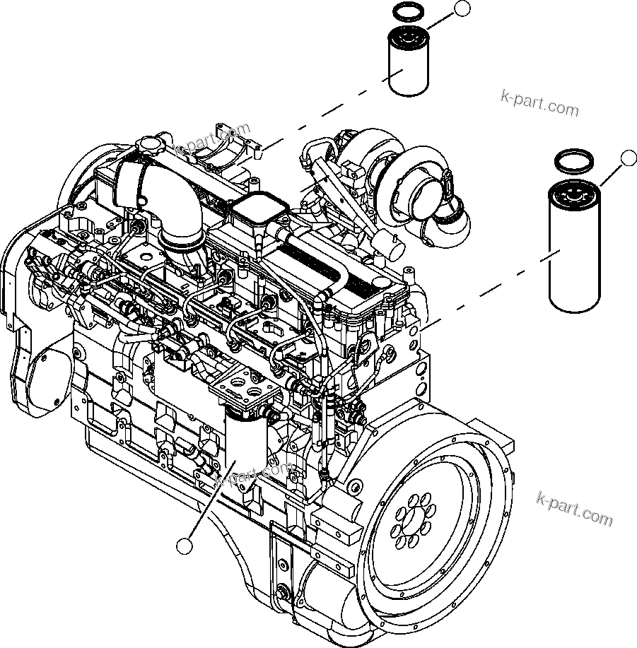 Parts diagram: A4109-01A0 ENGINE FILTERS — XT445L-3 A3101 - UP