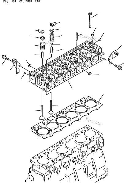 Parts diagram: 6D95L 19027~ FIG.101 CYLINDER HEAD — XXC-4 CHASSIS, ENGINE & MAST (PM018)