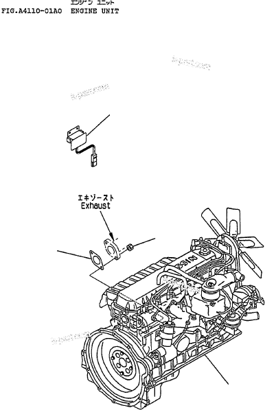 Explosionszeichnung: Katalogabschnitt — DX-7 CHASSIS, ENGINE & MAST (PM150) Serien-Nr. 40001A~