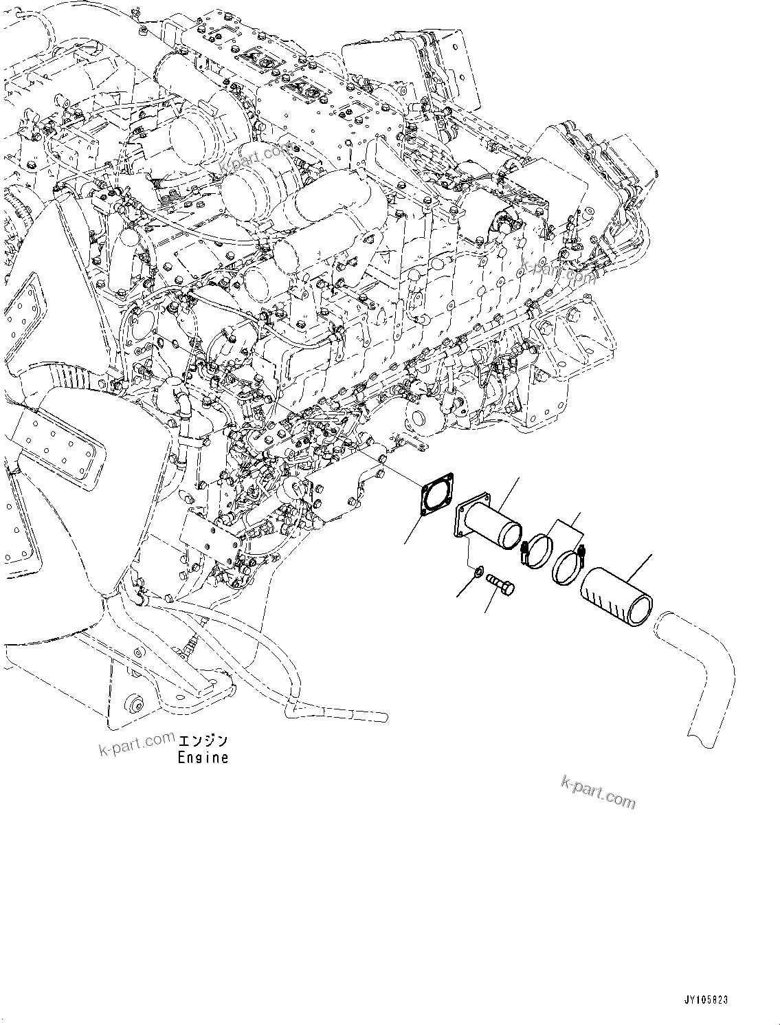 Explosionszeichnung: Katalogabschnitt — HD785-8R Serien-Nr. 58001 und höher