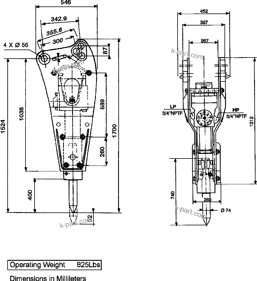Explosionszeichnung: Katalogabschnitt — JPB420 HYDRAULIC BREAKER Serien-Nr. ALL