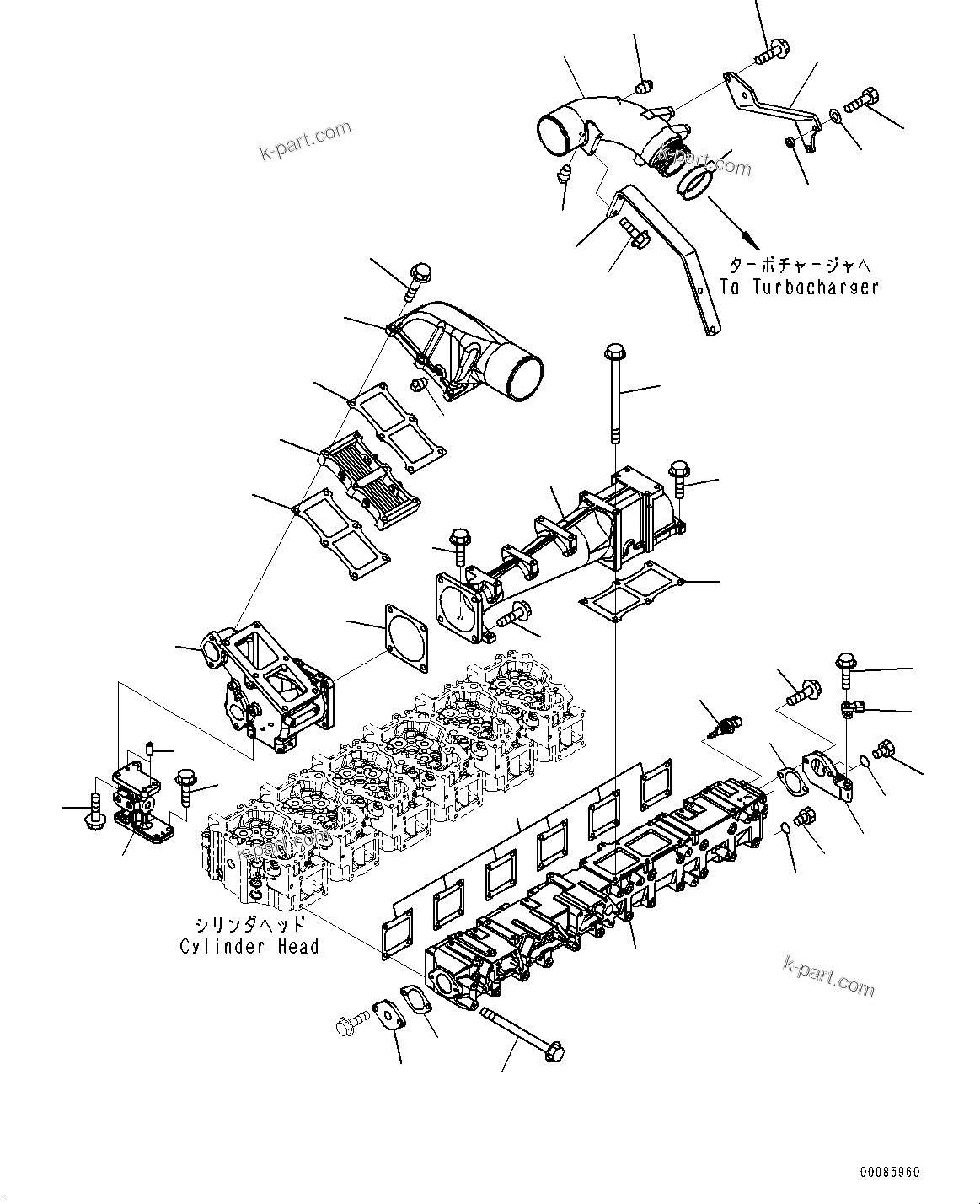 Explosionszeichnung: Katalogabschnitt — SAA6D140E-5ER Serien-Nr. 630228 und höher (For HM350-2R)