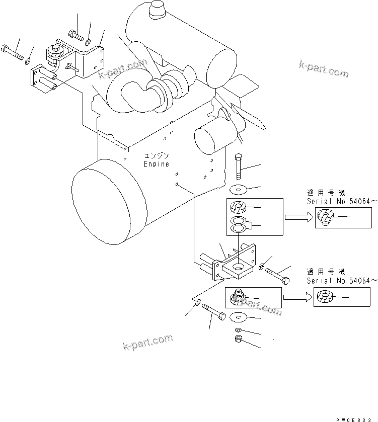 Explosionszeichnung: Katalogabschnitt — WA120L-3 Serien-Nr. 54001 und höher (For North America)