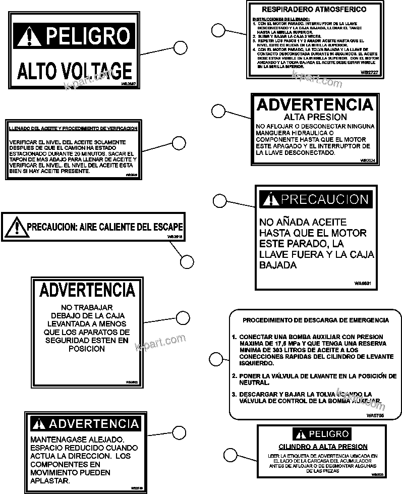 Despiece: Sección del catálogo — AFE52-AB 930E-3 n.º de serie A30387-A30388 & A30391 & A30393 & A30397-A30398 & A30401 CHUQUICAMATA