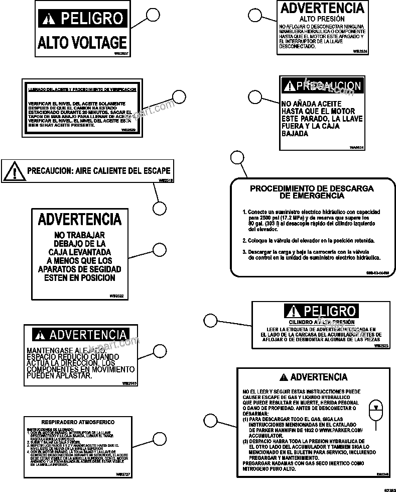 Despiece: Sección del catálogo — AFE62-AV 930E-4SE n.º de serie A31717, A31719, A31721 - A31722, A31739, A31741 & A31743 COLLAHUASI
